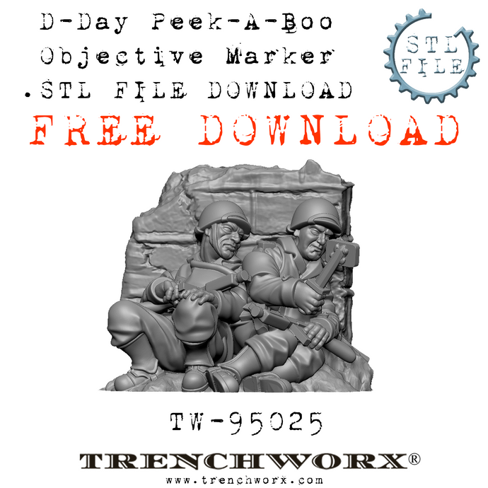 FREE!!! D-Day Peek-A-Boo Objective Marker .STL Download