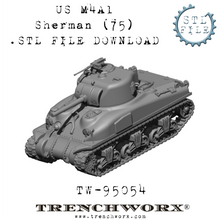 Load image into Gallery viewer, US M4A1 (75) Sherman .STL Download