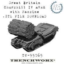 Load image into Gallery viewer, Churchill III AVRE with Fascine .STL Download