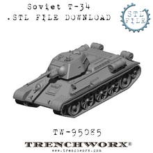 Load image into Gallery viewer, Soviet T-34 .STL Download