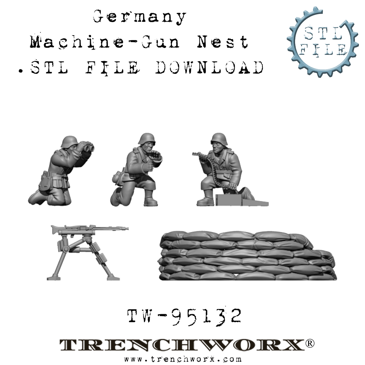 German Machine Gun Nest .STL Download – Trenchworx