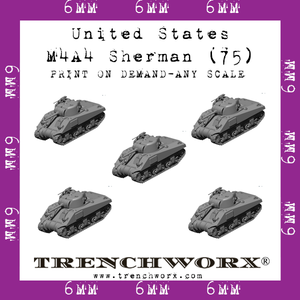 United States - M4A4 (75) - Physical Print on Demand - Any Scale