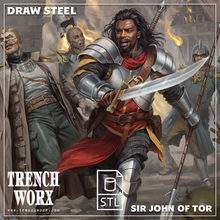Load image into Gallery viewer, Sir John of Tor, The Tactician Iconic Class for MCDMs Draw Steel  - STL