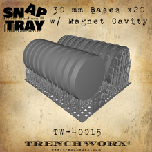 Load image into Gallery viewer, 30mm Flat Bases with Magnet Receptacle