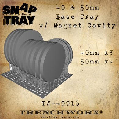 40 & 50 mm Base Tray with Magnet Receptacle