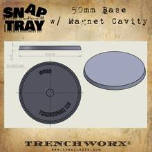 Load image into Gallery viewer, 40 &amp; 50 mm Base Tray with Magnet Receptacle