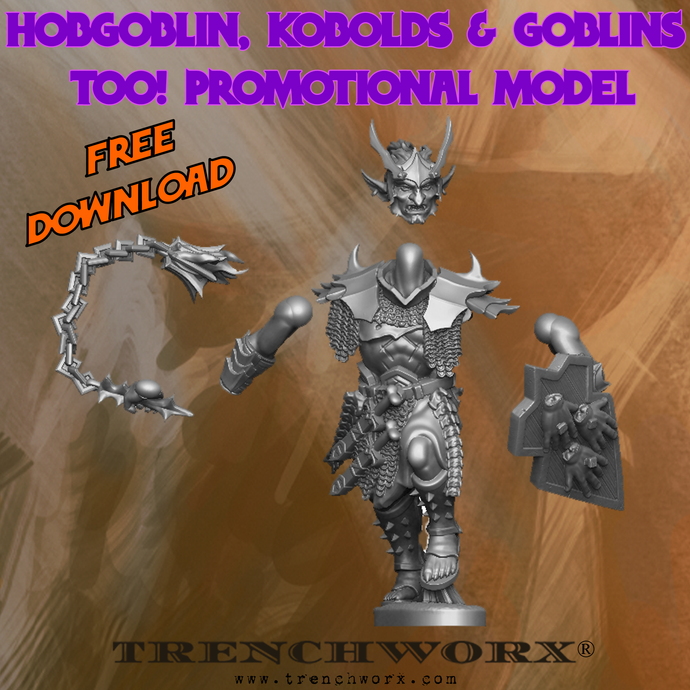 FREE!!! Hobgoblins, Kobolds & Goblins Too! Promotional Model .STL Download