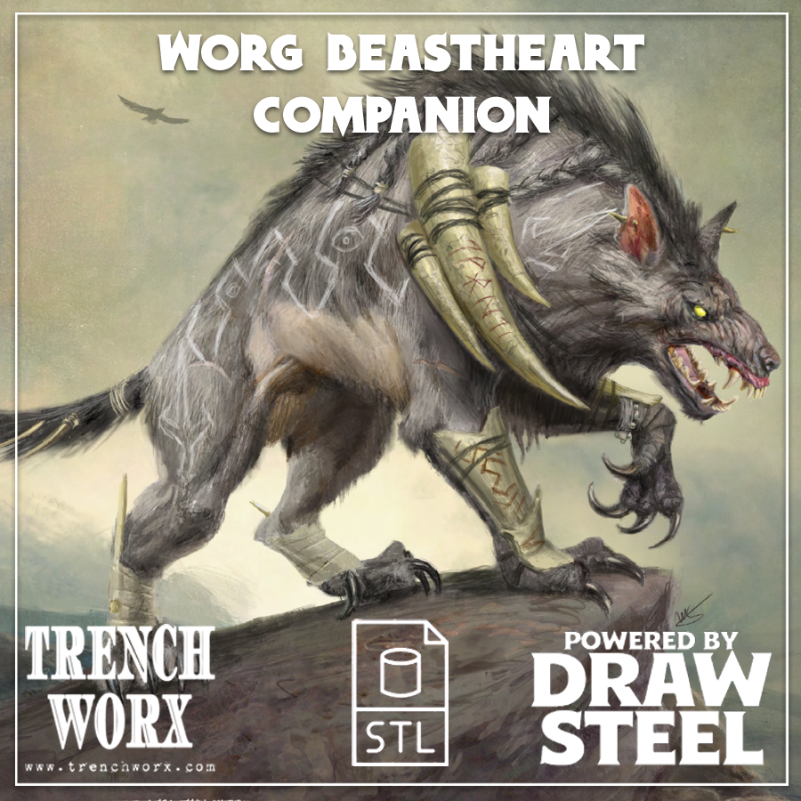 Worg Beastheart Companion .STL Digital Download – Trenchworx