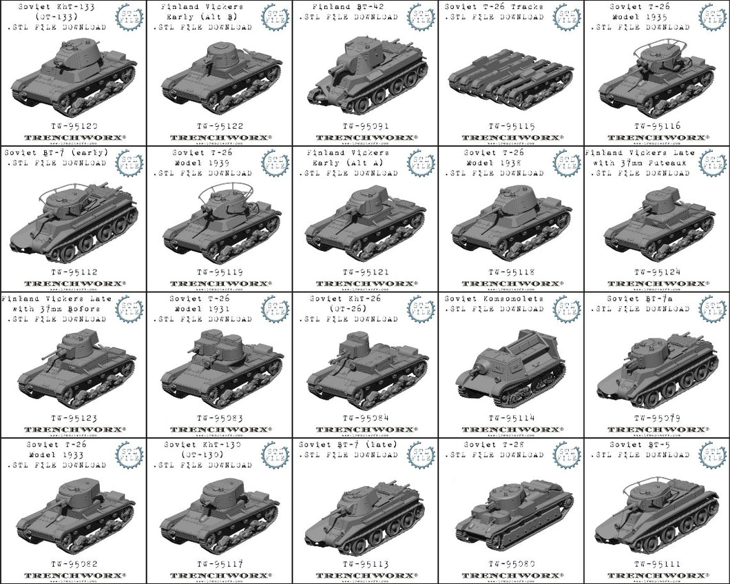 Winter War Tank Bundle .STL Download – Trenchworx
