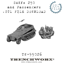 Load image into Gallery viewer, SdKfz 250 Transport and Passengers .STL Download