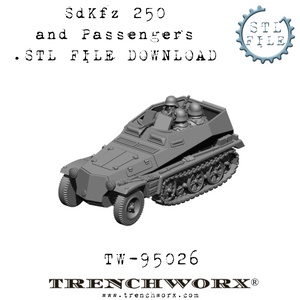 SdKfz 250 Transport and Passengers .STL Download