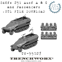 Load image into Gallery viewer, SdKfz 251 Ausf A &amp; C Transports and Passengers .STL Download