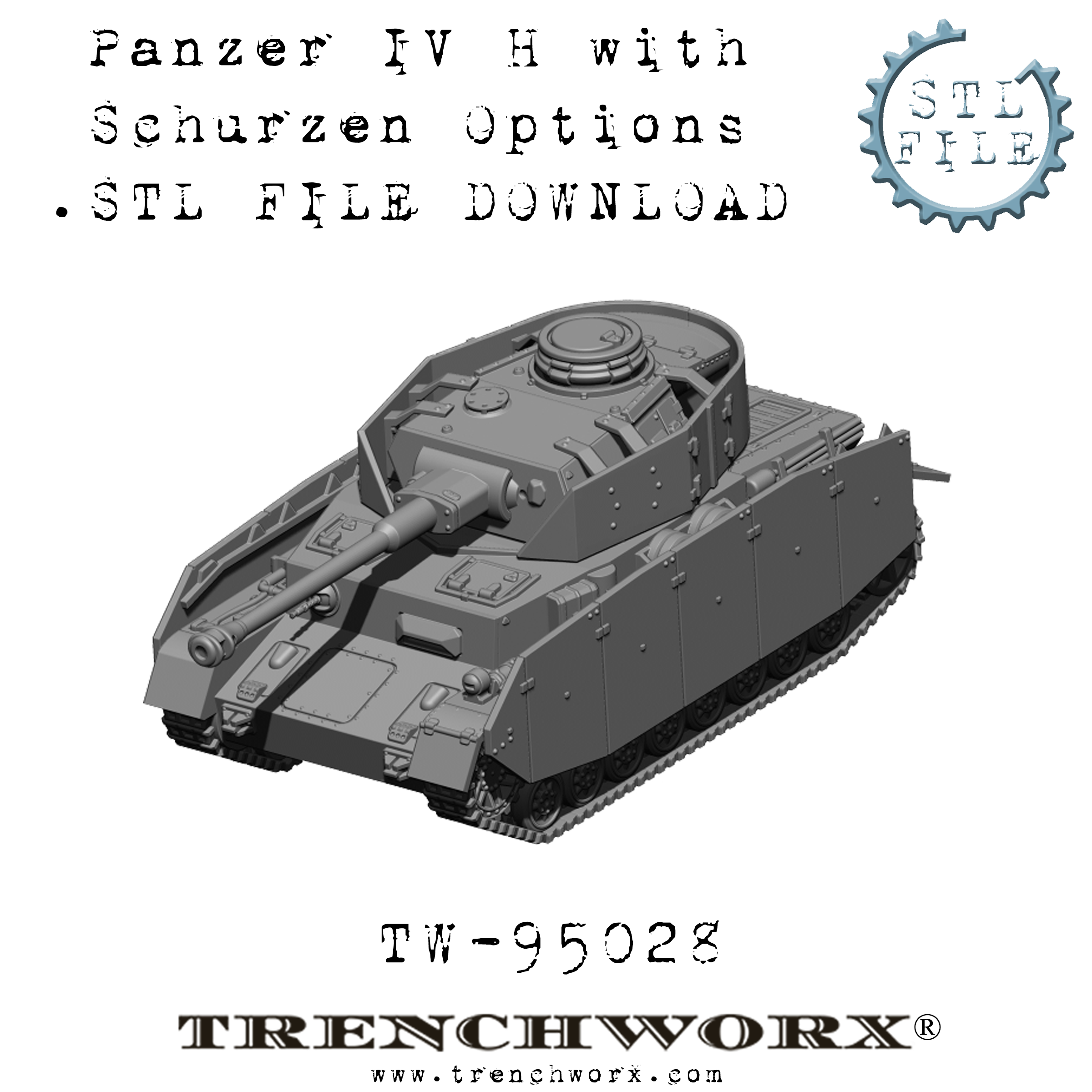 German Panzer IV H .STL Download – Trenchworx