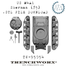 Load image into Gallery viewer, US M4A1 (75) Sherman .STL Download