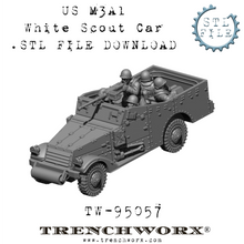 Load image into Gallery viewer, US M3A1 White Scout Car and Crew .STL Download