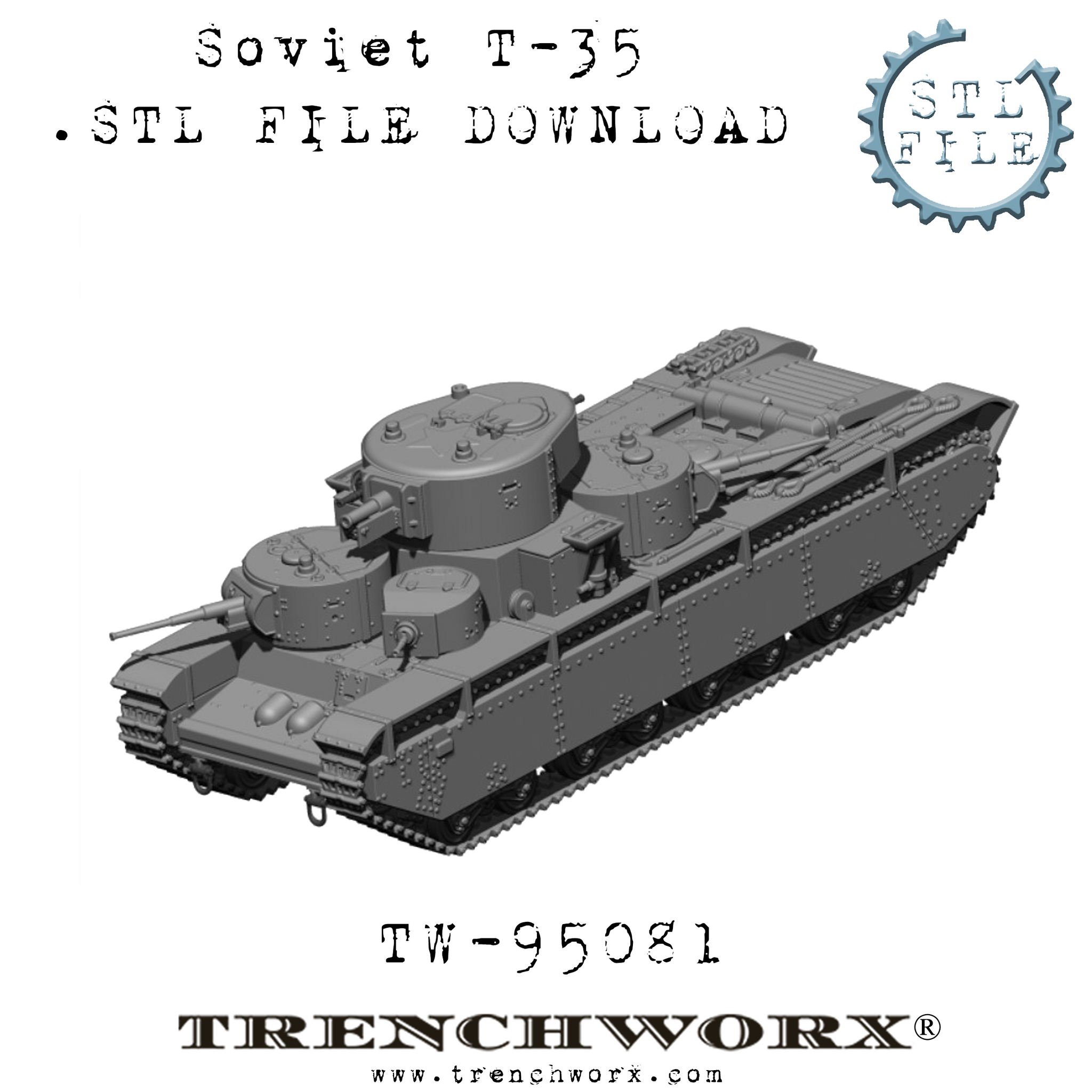 Soviet T-35 .STL Download – Trenchworx Soviet T-35 .STL Download – Trenchworx