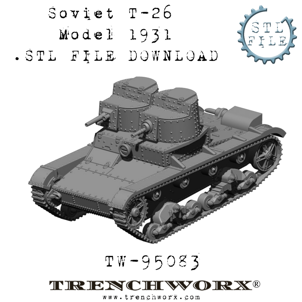 Soviet T-26 Model 1931 .STL Download