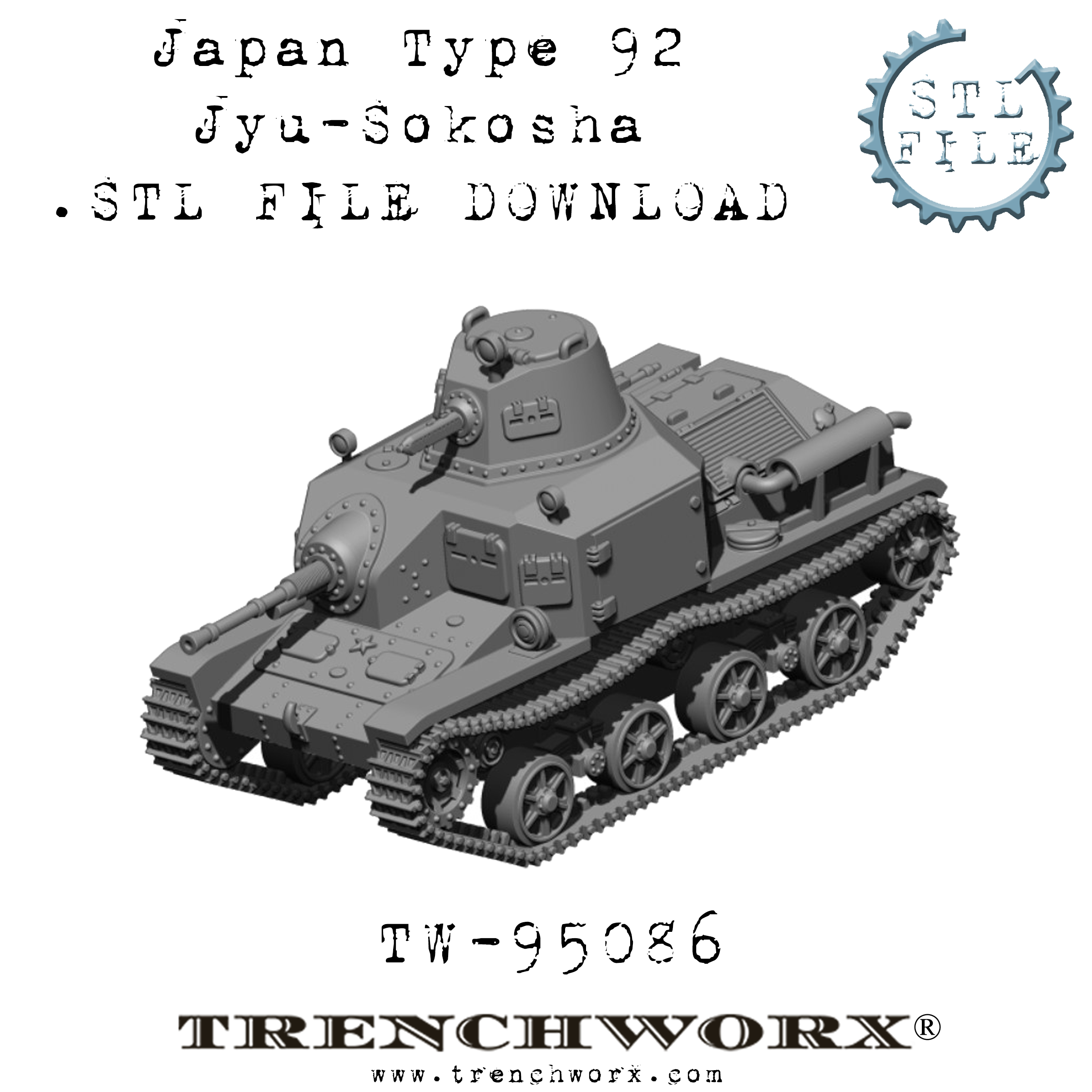 Japanese Type 92 Jyu-Sokosha .STL Download – Trenchworx Japanese Type 92 Jyu-Sokosha .STL Download – Trenchworx