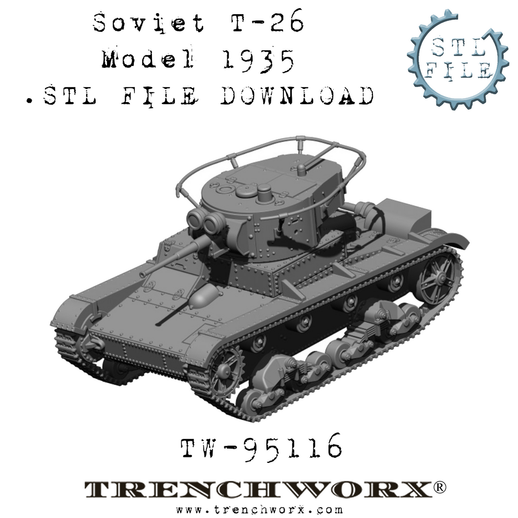 Soviet T-26 Model 1935 .STL Download