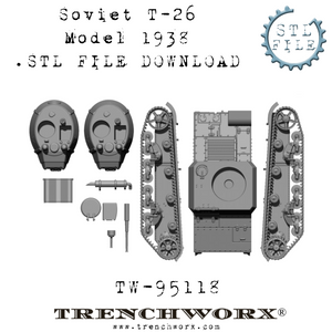 Soviet T-26 Model 1938 .STL Download