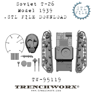 Soviet T-26 Model 1939 .STL Download