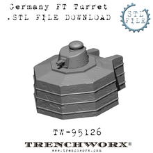 Load image into Gallery viewer, German FT Turret Bunker .STL Download