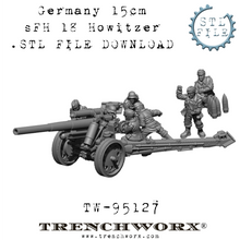 Load image into Gallery viewer, German 15cm sFH 18 Howitzer and Crew  .STL Download