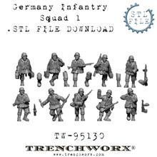 Load image into Gallery viewer, German Infantry Squad #1 .STL Download