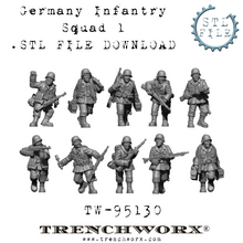 Load image into Gallery viewer, German Infantry Squad #1 .STL Download