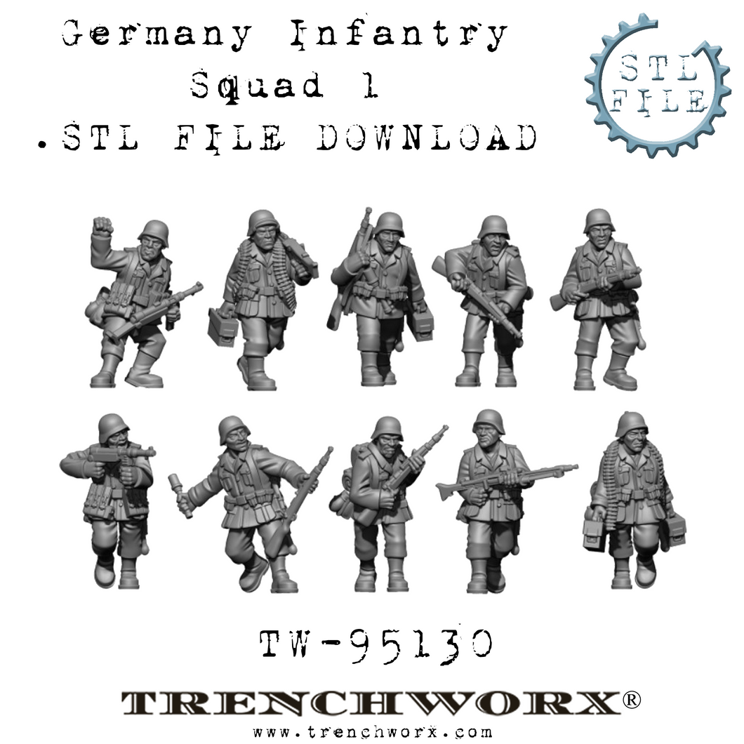 German Infantry Squad #1 .STL Download