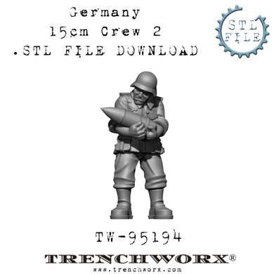 German Howitzer Crewman, Hartman .STL Download