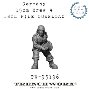 German Howitzer Crewman, Kurt .STL Download