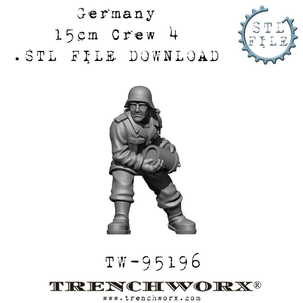 German Howitzer Crewman, Kurt .STL Download