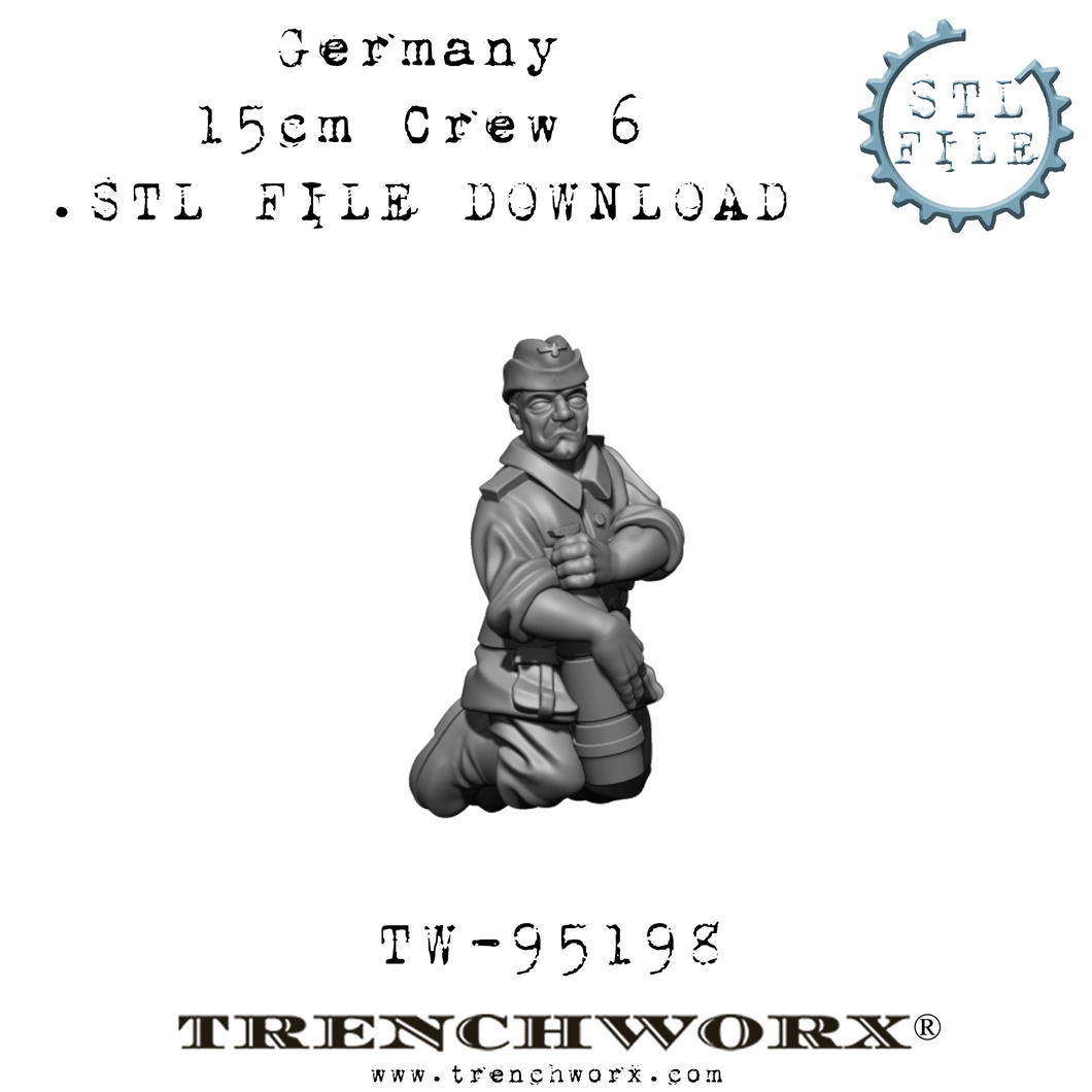 German Howitzer Crewman, Decker .STL Download