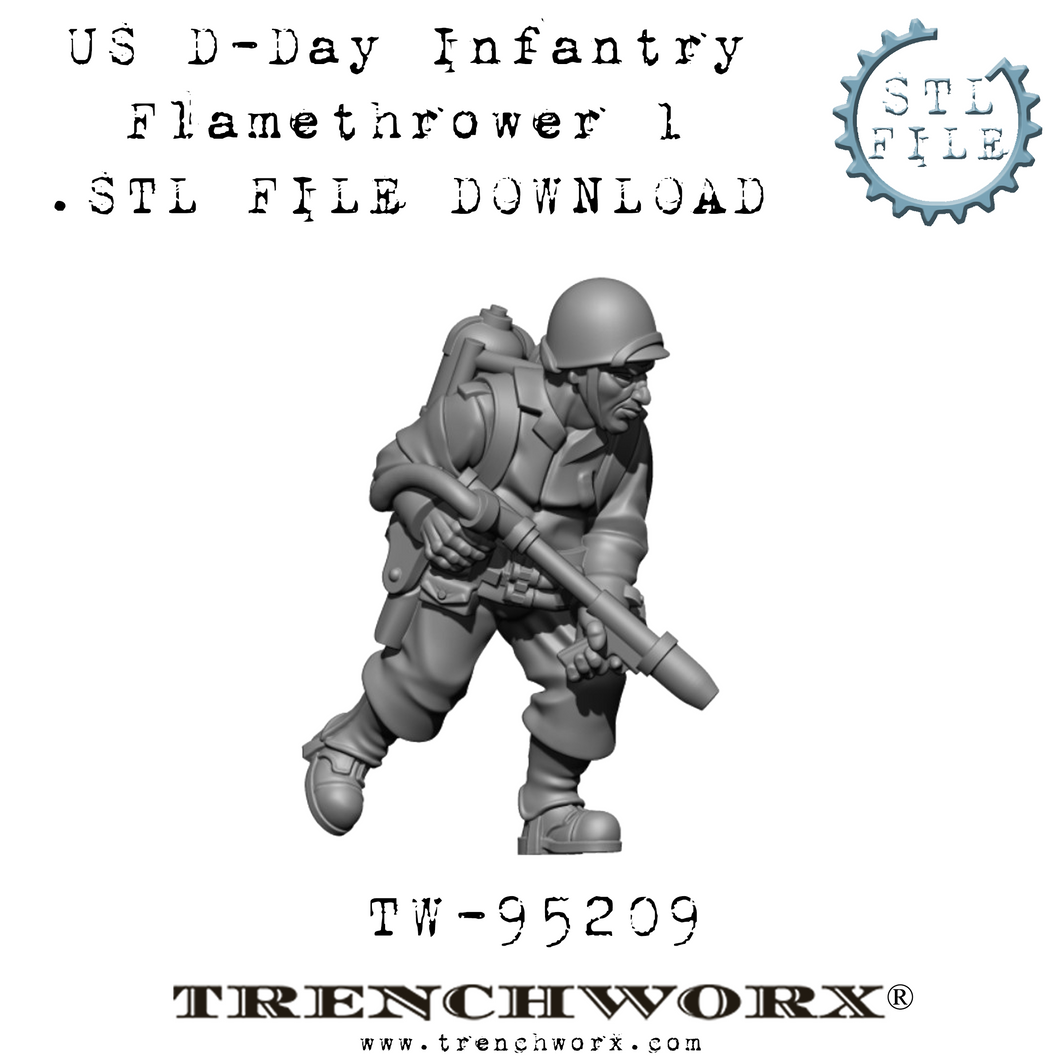 US D-Day Flamethrower, Pvt. Cook .STL Download