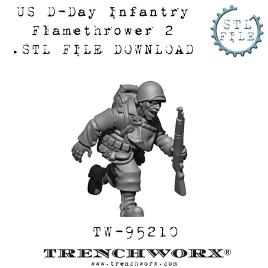 US D-Day Flamethrower Support, Pvt. Wood .STL Download