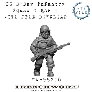 US D-Day BAR Gunner, Pvt. Ruben .STL Download