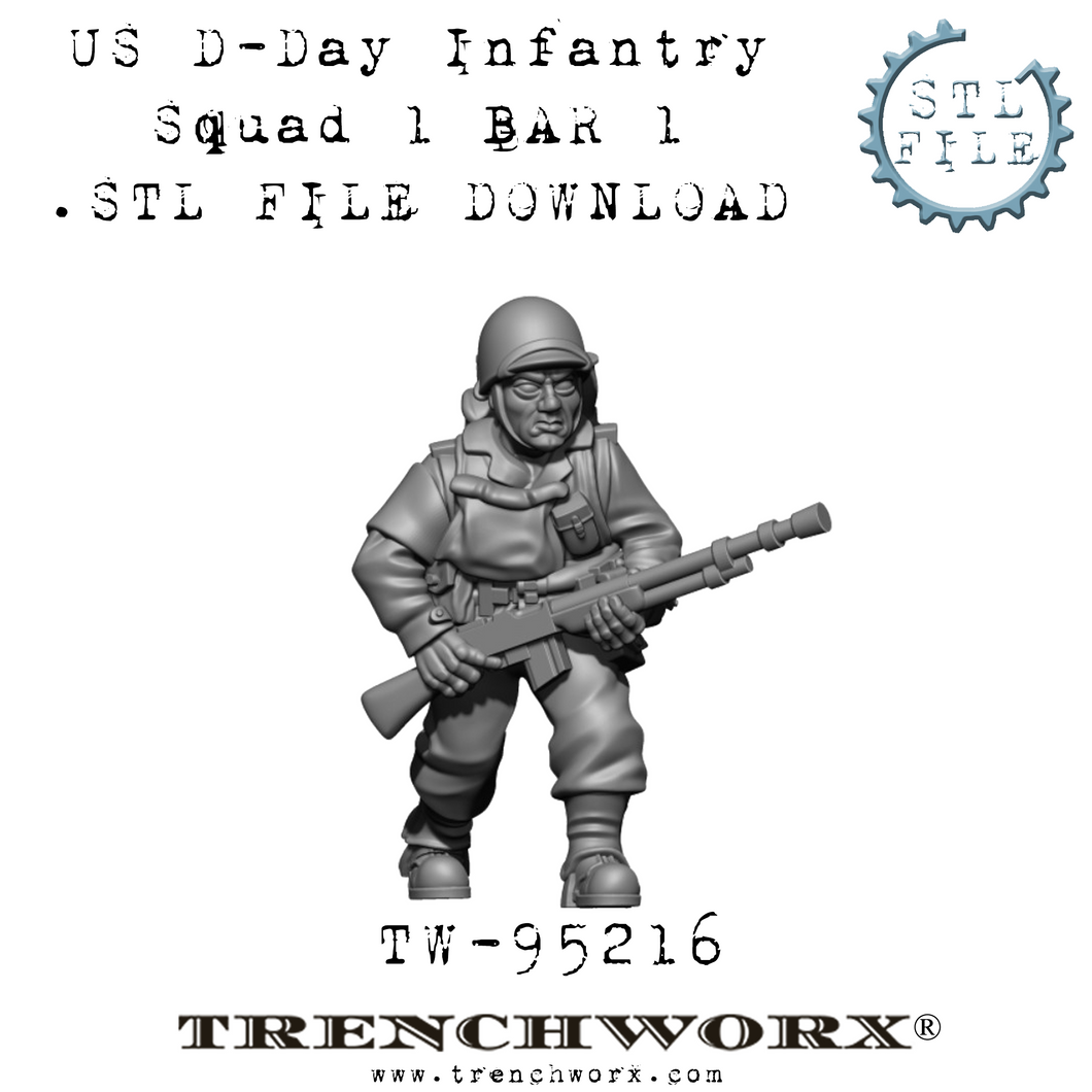 US D-Day BAR Gunner, Pvt. Ruben .STL Download