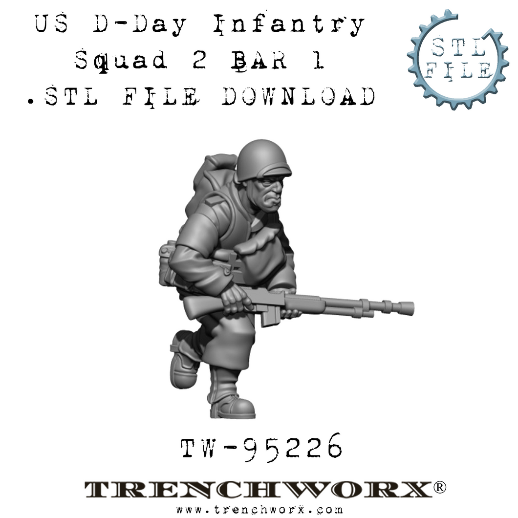 US D-Day BAR Gunner, Pvt. Diesel .STL Download