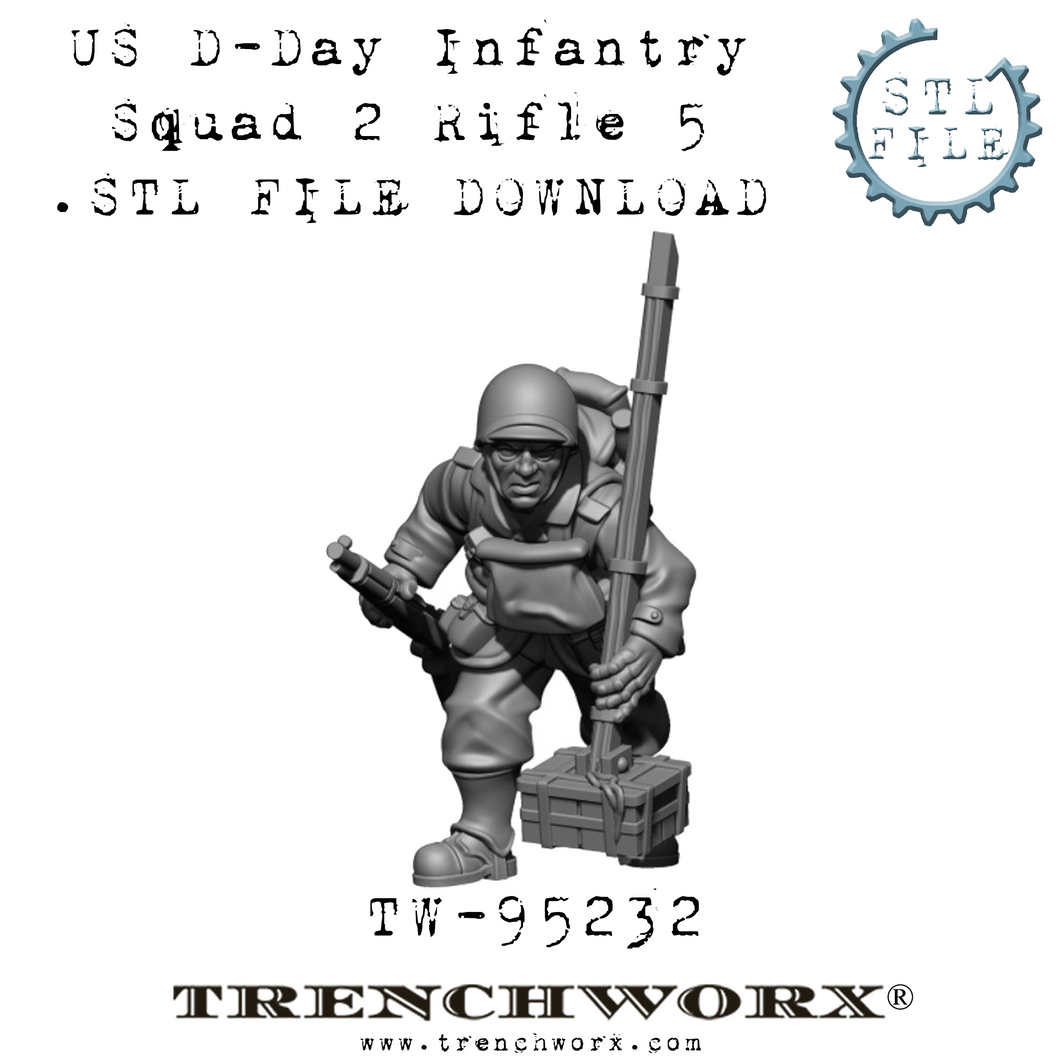 US D-Day Rifleman, Pvt Carter .STL Download
