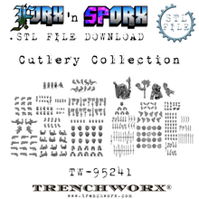 Load image into Gallery viewer, FOrx -n- SpOrx Cutlery Collection .STL Download